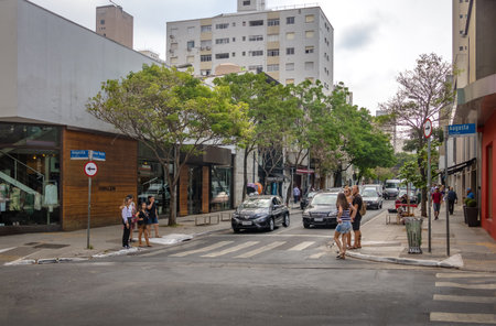Oscar Freire, the fancy shopping street - Sao Paulo, Brazilのeditorial素材