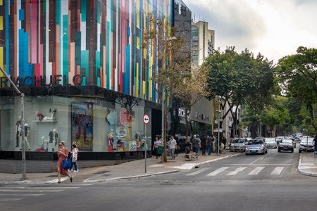 Oscar Freire, the fancy shopping street - Sao Paulo, Brazilのeditorial素材
