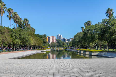 Farroupilha Park or Redencao Park reflecting pool - Porto Alegre, Rio Grande do Sul, Brazilの写真素材