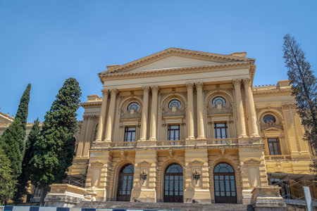 Ipiranga Museum (Museu do Ipiranga) and Independence Park (Parque da Independencia) - Sao Paulo, Brazilのeditorial素材