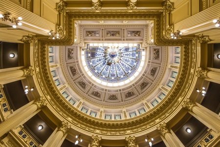 Ceiling of Argentinian Senate at the National Congress of Argentina - Buenos Aires, Argentinaのeditorial素材