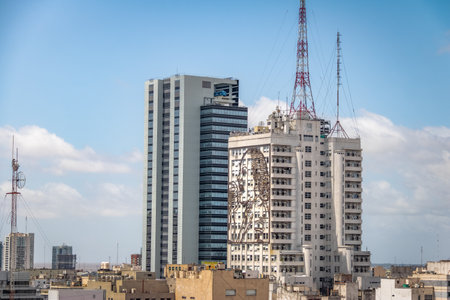 Aerial view of Buenos Aires and Ministry of Health Building - Buenos Aires, Argentinaのeditorial素材