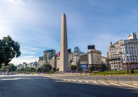 Buenos Aires Obelisk at Plaza de la Republica - Buenos Aires, Argentinaのeditorial素材