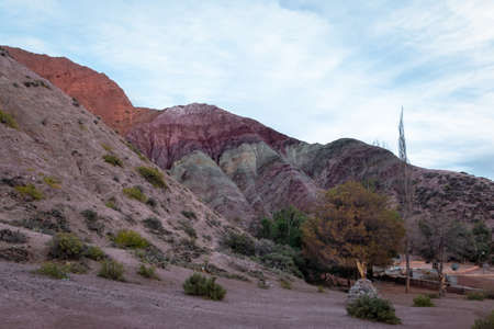 Hill of Seven Colors (Cerro de los siete colores) at Purmamarca town - Purmamarca, Jujuy, Argentinaの写真素材