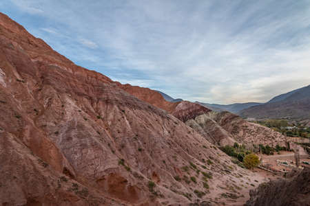 Hill of Seven Colors (Cerro de los siete colores) at Purmamarca town - Purmamarca, Jujuy, Argentinaの写真素材