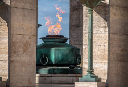 The Flame of National Flag Memorial - Rosario, Santa Fe, Argentinaのeditorial素材