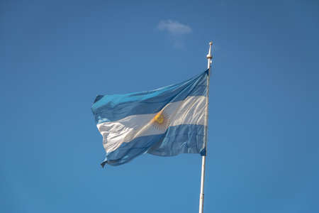 Argentina Flag on a blue sky background
