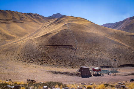 Los Penitentes Ski Resort in the Summer at Cordillera de Los Andes - Mendoza Province, Argentinaの写真素材
