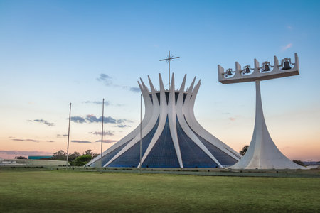 Brasilia Cathedral at sunset - Brasilia, Brazilのeditorial素材