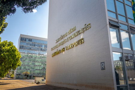 Ministry of Transport, Ports and Civil Aviation and Ministry of Science, Technology, Innovation and Communication Building - Brasilia, Distrito Federal, Brazilのeditorial素材