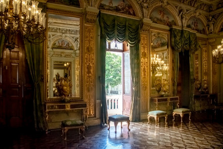 Rio de Janeiro, Brazil - Oct 24, 2017: Noble Room at Catete Palace, the former presidential palace...