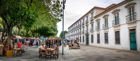Rio de Janeiro, Brazil - Nov 3, 2017: Paco Imperial former Imperial Palace and XV Square Flea Market...