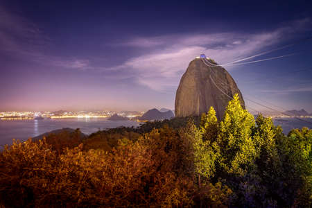 Sugar Loaf Mountain at night - Rio de Janeiro, Brazilの写真素材