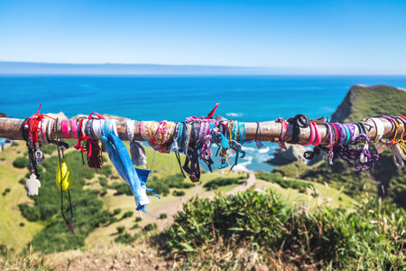 Bracelets for good luck at Dock of Souls in Cucao - Chiloe Island, Chileのeditorial素材