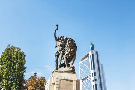 Plaza Italia Square in Baquedano - Santiago Chileのeditorial素材