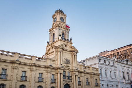 National Museum of History (National Historical Museum) at Plaza de Armas Square - Santiago, Chileのeditorial素材