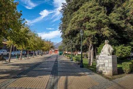 Plaza de Armas Square in San Jose de Maipo town at Cajon del Maipo - Chileのeditorial素材