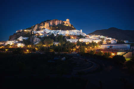 Zahara de la Sierra city at night - Zahara de la Sierra, Cadiz Province, Andalusia, Spain