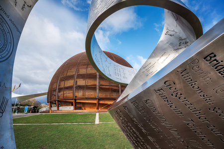 Geneva, Switzerland - December 02, 2019: CERN - European Organization for Nuclear Research - Globe...