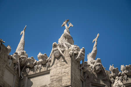 House with Chimaeras or Horodecki House - Art Nouveau building - Kiev, Ukraineの写真素材