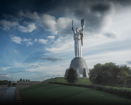 Kiev, Ukraine - August 10, 2019: The Motherland Monument at National Museum of the History of Ukraine in the Second World War Memorial Complex - Kiev, Ukraineのeditorial素材