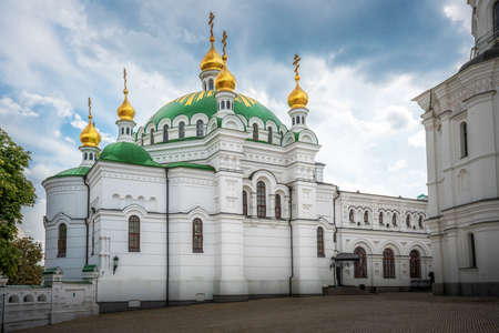 Refectory chambers with Church of the Saints Anthony and Theodosius at Pechersk Lavra Monastery Complex - Kiev, Ukraineの写真素材