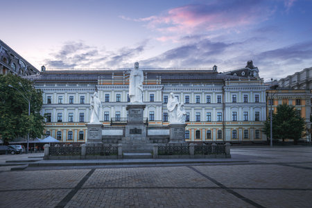 Kiev, Ukraine - August 04, 2019: Princess Olga Monument at sunset - Kiev, Ukraineのeditorial素材