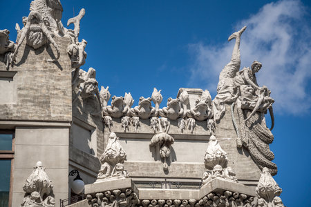House with Chimaeras or Horodecki House - Art Nouveau building - Kiev, Ukraineのeditorial素材