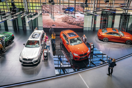 Munich, Germany - Nov 02, 2019: Interior of BMW Welt exhibition - Munich, Germanyのeditorial素材
