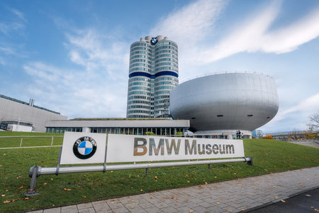 Munich, Germany - Nov 02, 2019: BMW Museum and BMW Headquarters - Munich, Germanyのeditorial素材