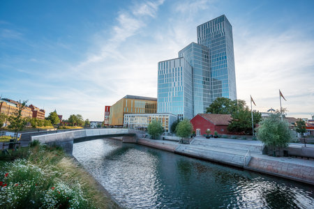 Malmo Skyline with Modern buildings - Malmo, Swedenのeditorial素材