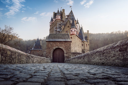 Rhineland-Palatinate, Germany - Jan 21, 2020: Eltz Castle (Burg Eltz) - Rhineland-Palatinate, Germanyのeditorial素材