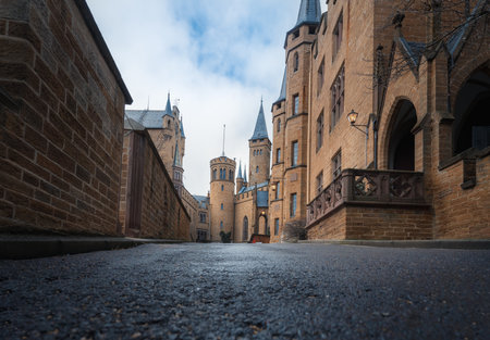 Baden-Wurttemberg, Germany - Dec 14, 2019: Hohenzollern Castle Courtyard - Baden-Wurttemberg, Germanyのeditorial素材