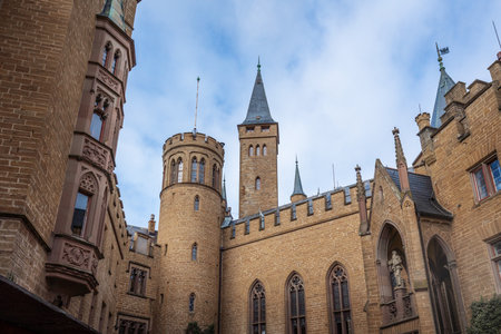 Baden-Wurttemberg, Germany - Dec 14, 2019: Hohenzollern Castle Courtyard - Baden-Wurttemberg, Germanyのeditorial素材