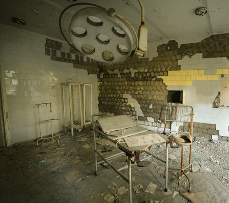 Chernobyl, Ukraine - Aug 07, 2019: Operating Room at Pripyat Hospital - Pripyat, Chernobyl Exclusion Zone, Ukraineのeditorial素材