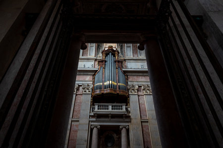 Mafra, Portugal - Feb 29, 2020: Organ of the Basilica at Palace of Mafra - Mafra, Portugalのeditorial素材