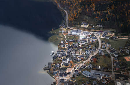 Aerial view of Hallstatt Lahn - Hallstatt, Austriaの写真素材