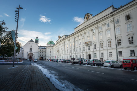 Hofburg Imperial Palace and Hofkirche - Innsbruck, Tyrol, Austriaのeditorial素材