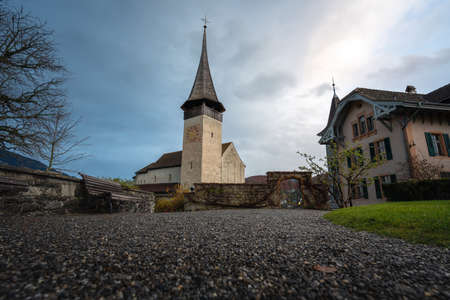 Spiez Castle Church (Schlosskirche) - Spiez, Switzerlandの写真素材