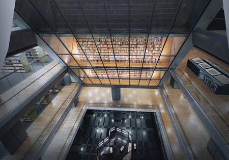 Riga, Latvia - Jul 17, 2019: National Library of Interior Latvia also known as Castle of Light - Riga, Latviaのeditorial素材