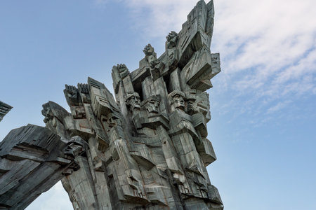 Kaunas, Lithuania - Jul 26, 2019: Ninth Fort memorial created by Alfonsas V. Ambraziunas in 1984 - Kaunas, Lithuaniaのeditorial素材