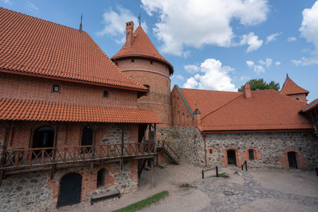 Trakai Castle Courtyard - Trakai, Lithuaniaのeditorial素材