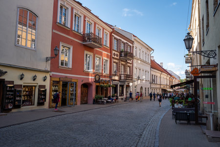 Vilnius, Lithuania - Jul 23, 2019: Pilies Street - Vilnius, Lithuaniaのeditorial素材