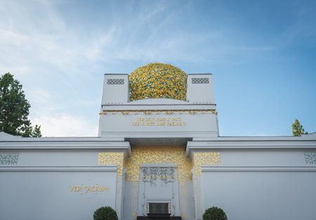 Vienna, Austria - Oct 13, 2019: Secession Building Exhibition Hall - Vienna, Austriaのeditorial素材