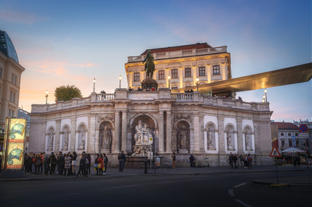 Vienna, Austria - Oct 13, 2019: Albertina Museum at sunset - Vienna, Austriaのeditorial素材