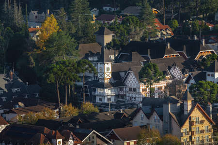 Aerial view of Campos do Jordao - Campos do Jordao, Sao Paulo, Brazilの写真素材