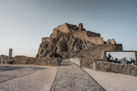 Bratislava, Slovakia - Oct 14, 2019: Devin Castle Upper Castle - Bratislava, Slovakiaのeditorial素材
