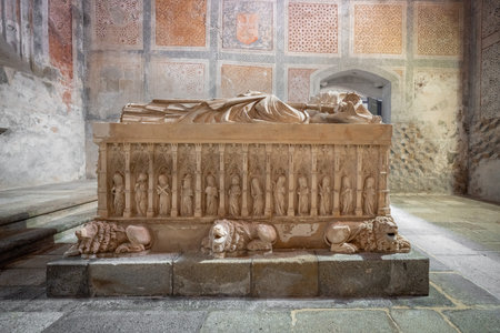 Braga, Portugal - Feb 6, 2020: Archbishop D. GonÃ§alo Pereira Tomb in Chapel of the Glory at SÃ© de Braga Cathedral Complex - Braga, Portugalのeditorial素材