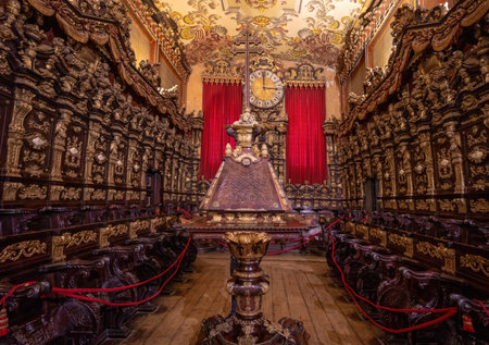Braga, Portugal - Feb 6, 2020: Se de Braga Cathedral High Choir - Braga, Portugalのeditorial素材