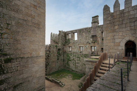 Guimaraes, Portugal - Feb 9, 2020: Castle of Guimaraes inner ward - Guimaraes, Portugalのeditorial素材
